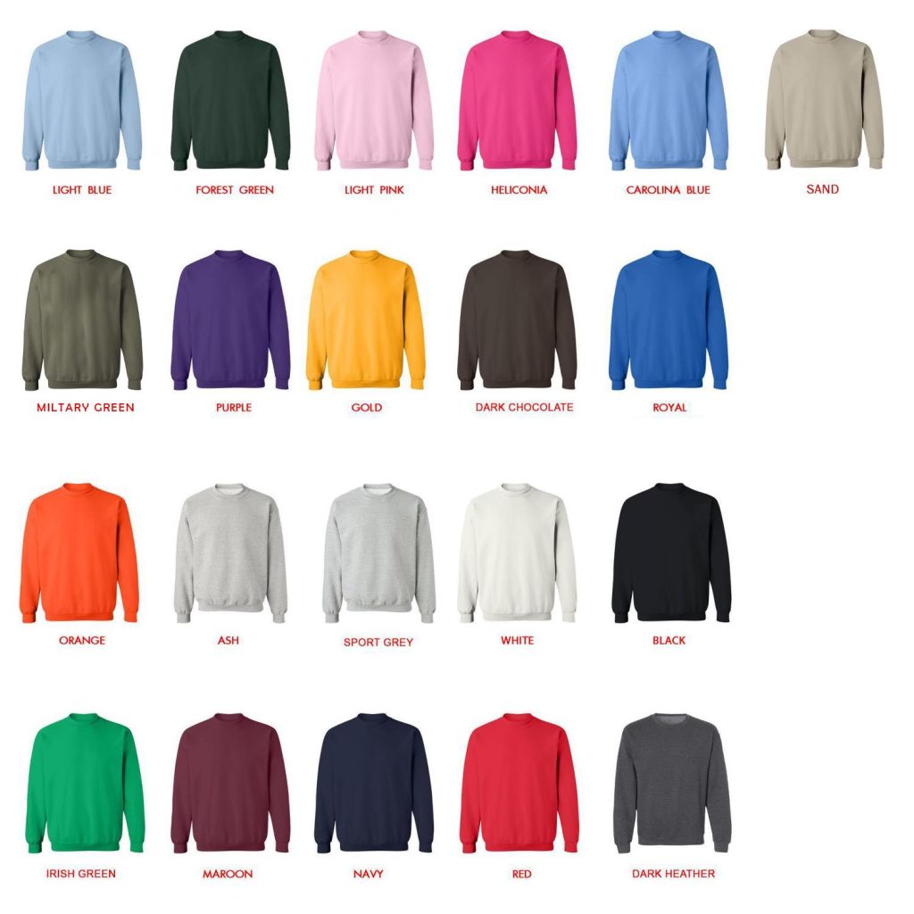 sweatshirt color chart - Dog Gifts Store