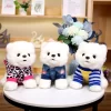 25cm Sitting Dressed Doggy Dog Toy Long Plush Cute Pomeranian Little Pet Animals Dolls Children Birthday 4 - Dog Gifts Store