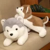 30 40 50CM Cute Husky Dog Plush Toy Stuffed Animal Soft Kawaii Lying Brown Pet Puppy - Dog Gifts Store