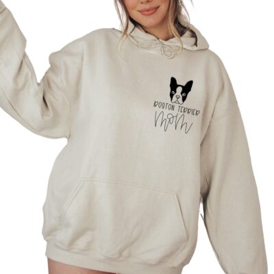 Boston Terrier Dog Mom Hoodie