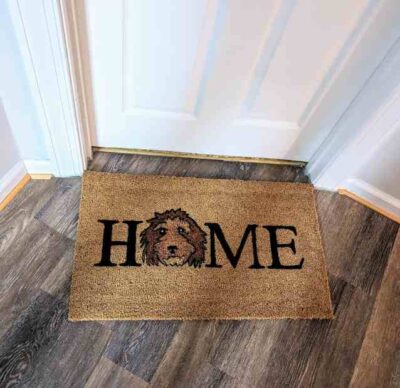 Cute Goldendoodle Dog Door Mat