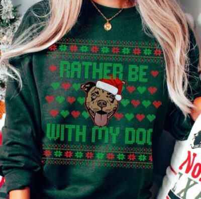 Funny Pit Bull Ugly Christmas Dog Sweatshirt