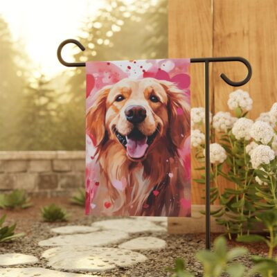 Golden Retriever Valentine’s Day Flag