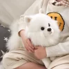 New Quality Simulation Pomeranian Doll Cute Soft Realistic Animal White Dog Ragdoll Plush Toy Children s 1 - Dog Gifts Store