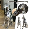 Nordic Home Decoration Electroplate Doberman Dog Sculptures and Figurines Large Art Home Accessories Room Decor Animal - Dog Gifts Store