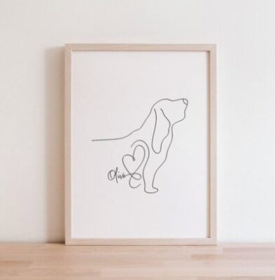 Personalised Basset Hound Portrait Wall Art