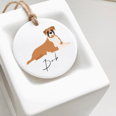 Personalised Boxer Ceramic Hanging Ornament