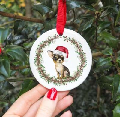 Personalised Chihuahua Christmas Decoration Ornament