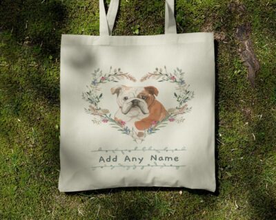 Personalised English Bulldog Portrait Tote Bag