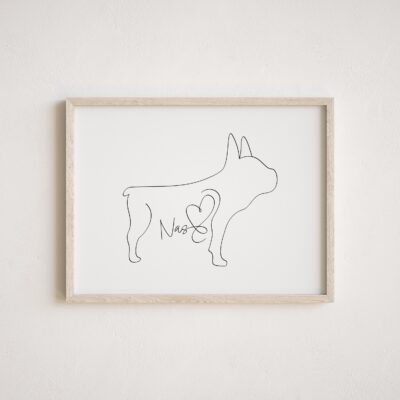 Personalised French Bulldog Portrait Wall Art