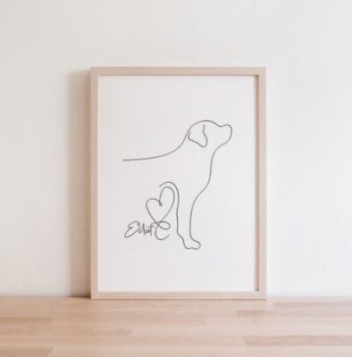 Personalised Labrador Puppy Dog Wall Art