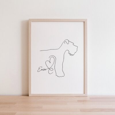 Personalised Schnauzer Dog Minimalist Wall Art