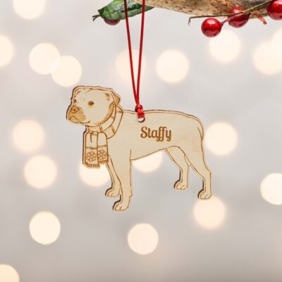 Personalised Staffordshire Bull Terrier Dog Ornament