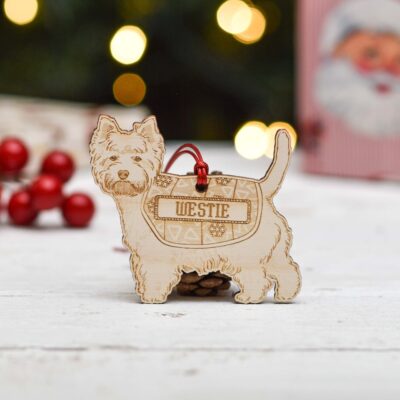 Personalised Westie Dog Decoration Ornament