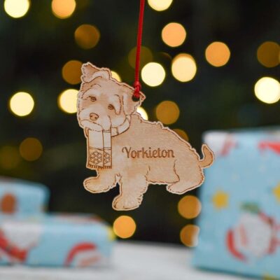 Personalised Yorkieton Dog Decoration Ornament