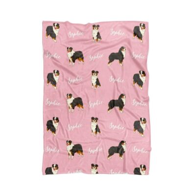 Personalized Adorable Australian Shepherd Blanket