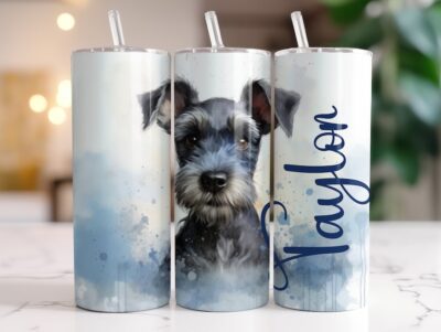 Personalized Adorable Schnauzer Tumbler