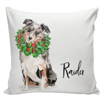 Personalized Australian Shepherd Christmas Pillow