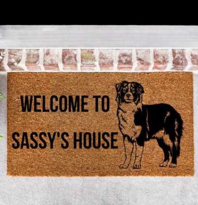 Personalized Australian Shepherd Doormat