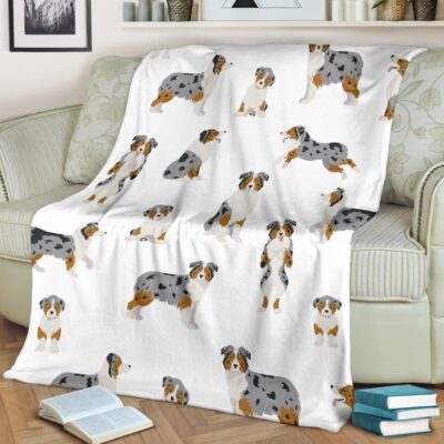 Personalized Australian Shepherd Mom Dad Blanket