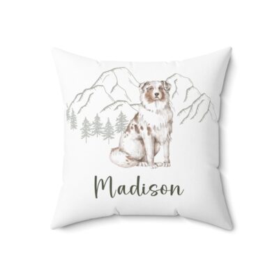 Personalized Australian Shepherd Mountain Pillow