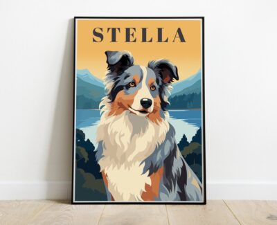 Personalized Australian Shepherd Wall Art