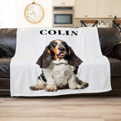 Personalized Basset Hound Blanket