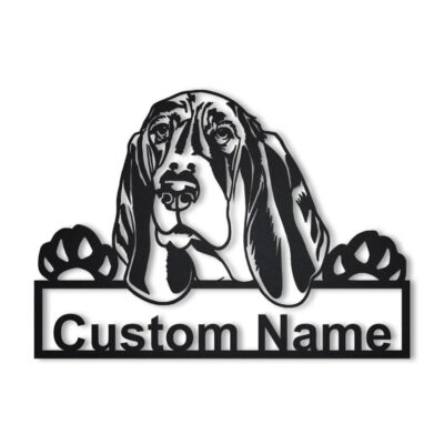 Personalized Basset Hound Dog Metal Sign