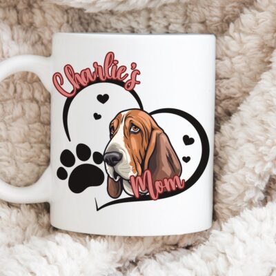 Personalized Basset Hound Love Mom Mug