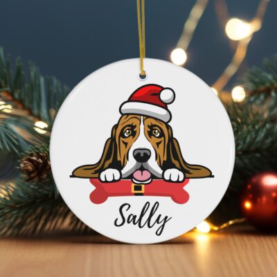 Personalized Basset Hound Lovers Ornament