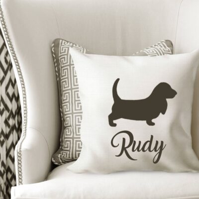 Personalized Basset Hound Pillow