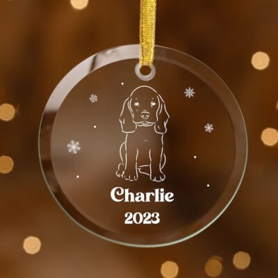 Personalized Beagle Glass Ornament