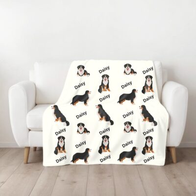 Personalized Bernese Mountain Blanket