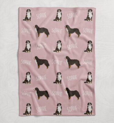 Personalized Bernese Mountain Dog Blanket