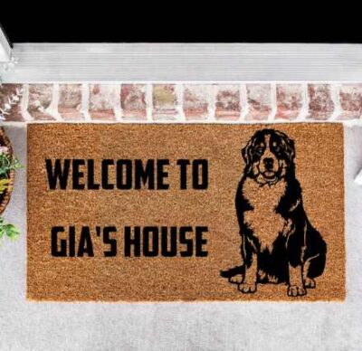 Personalized Bernese Mountain Dog Doormat