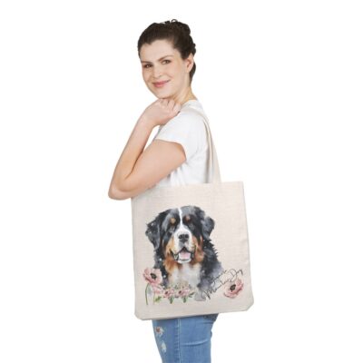 Personalized Bernese Mountain Dog Floral Tote Bag