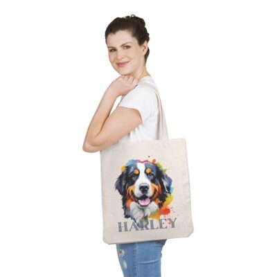 Personalized Bernese Mountain Dog Watercolor Tote Bag