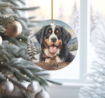 Personalized Bernese Mountain Lovers Ornament