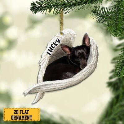 Personalized Black Chihuahua Sleeping Angel Ornament