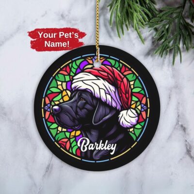 Personalized Black Lab Christmas Ornament