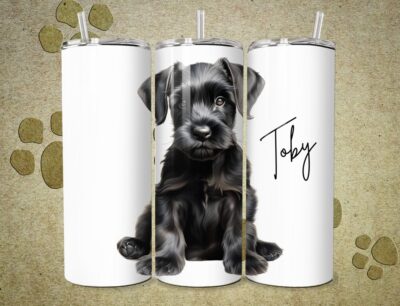 Personalized Black Schnauzer Tumbler