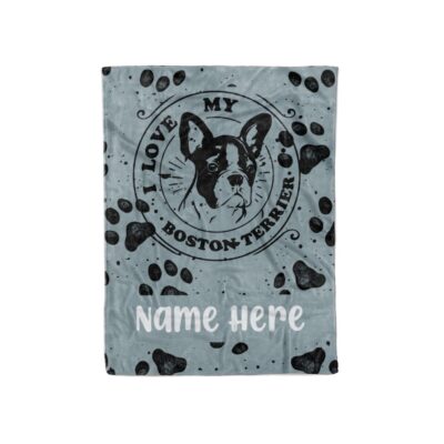 Personalized Boston Terrier Blanket