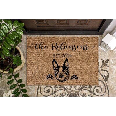 Personalized Boston Terrier Doormat