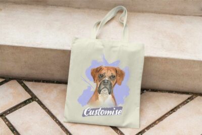 Personalized Boxer Dog Natural Cotton Tote Bag