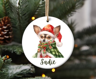 Personalized Brown Chihuahua Ornament