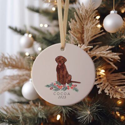 Personalized Brown Labrador Retriever Ornament