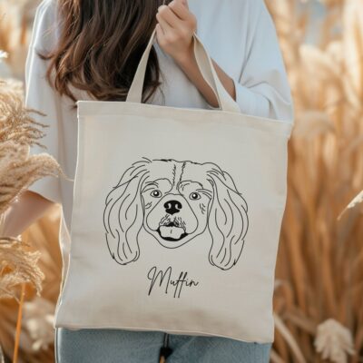 Personalized Cavalier King Charles Spaniel Dog Tote