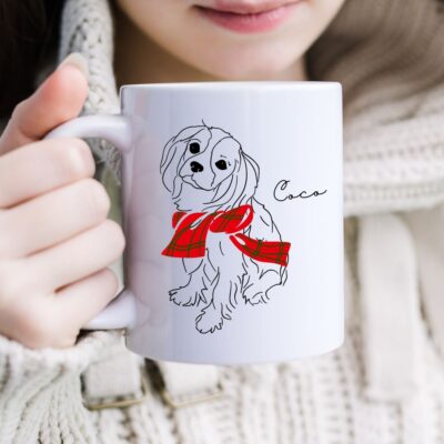 Personalized Cavalier King Charles Spaniel Winter Mug