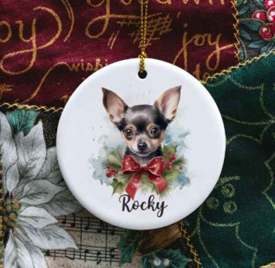 Personalized Chihuahua Mom Dad Gifts Ornament