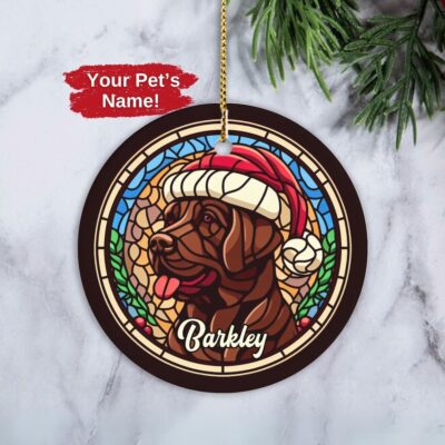 Personalized Chocolate Lab Ornament